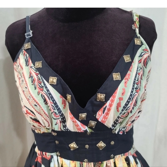 Fun And Flirt Maxi Print Long Dress Womens Size Large Cotton - Picture 9 of 12